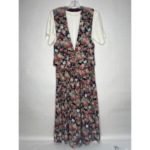 Vtg E.D. Michaels Melanie Drucker Vested Jumper Culottes Two Piece 80s 90s Teach